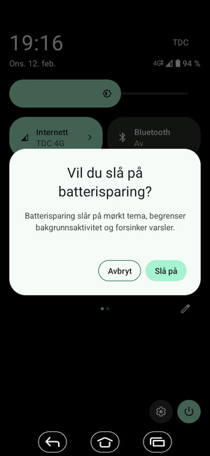 Velg Slå på