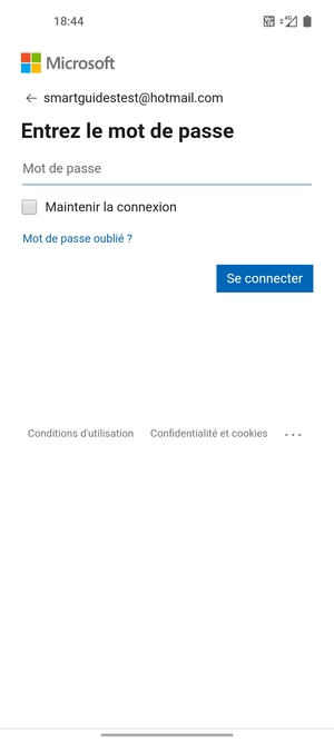 Saisissez votre mot de passe et sélectionnez Se connecter
