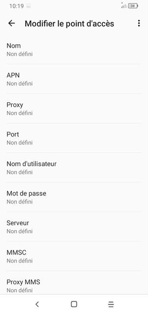 Saisissez les informations MMS