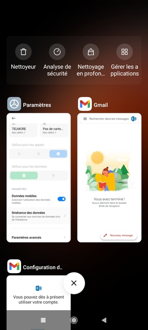 Sélectionnez l'icône Supprimer pour fermer toutes les applis en cours d'exécution