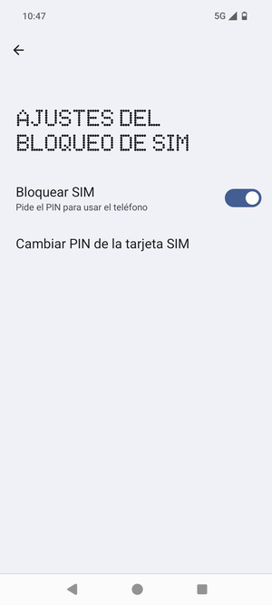 Seleccione Cambiar PIN de la tarjeta SIM