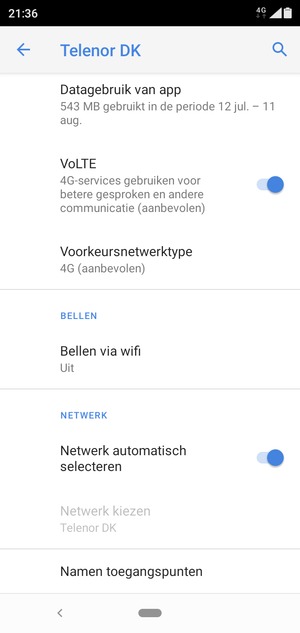 Scroll naar en selecteer Namen toegangspunten
