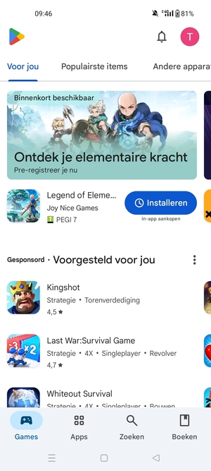 Selecteer Zoeken