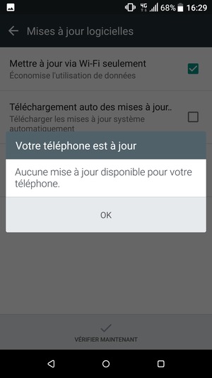 Si votre téléphone est à jour, sélectionnez OK