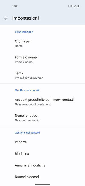Scorri e seleziona Importa
