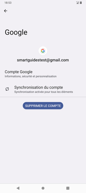 Sélectionnez Synchronisation du compte