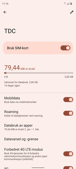 Slå Roaming på eller av