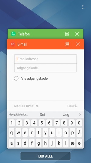 Vælg LUK ALLE
