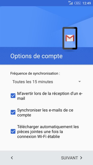 Sélectionnez SUIVANT