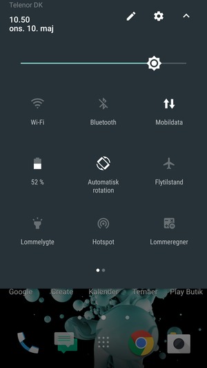 Juster lysstyrken til det ønskede niveau