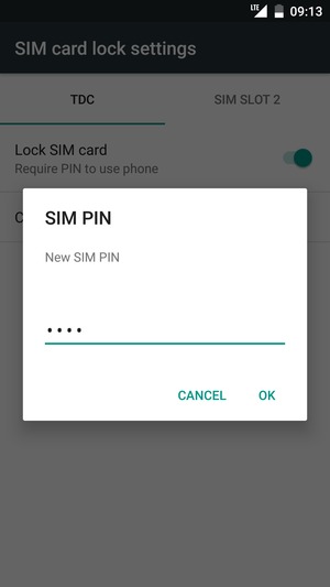 Enter your New SIM PIN and select OK