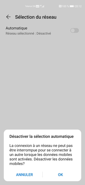 Sélectionnez OK