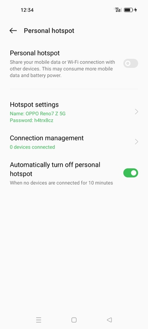 Select Hotspot settings
