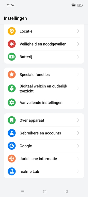 Scroll naar en selecteer Aanvullende instellingen