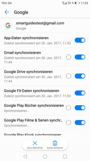 Ihre Daten werden synchronisiert