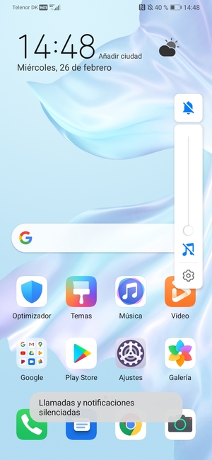 Seleccione Silencio para volver al modo de sonido