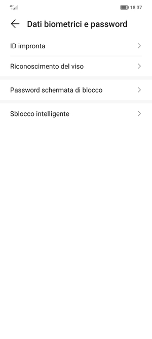 Seleziona Password schermata di blocco