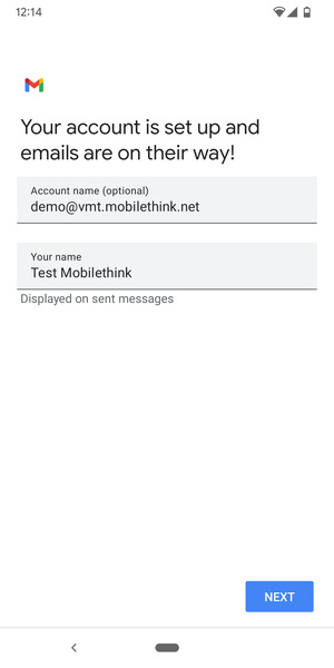Give your account a name and enter your name. Select NEXT