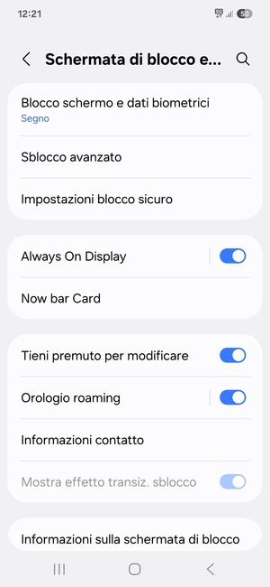 Il tuo telefono è ora protetto dal blocco schermo
