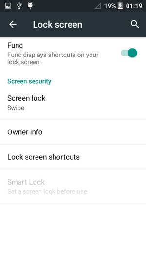 Select Screen lock