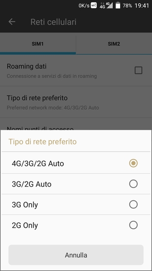 Seleziona la tua opzione preferita