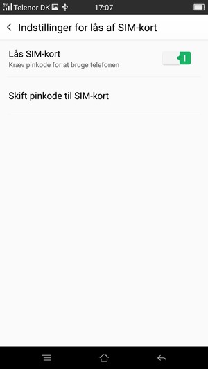 Vælg Skift pinkode til SIM-kort