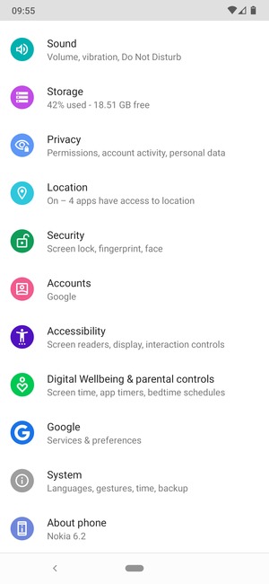 Scroll to and select System