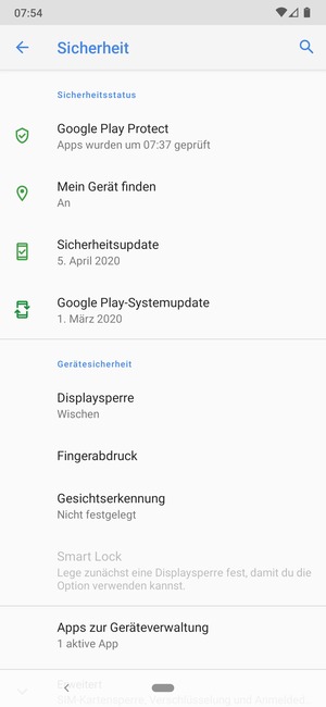 Wählen Sie Displaysperre