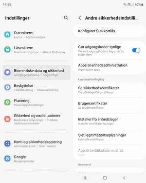 Vælg Konfigurer SIM-kortlås