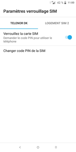 Sélectionnez Public puis Changer code PIN de la SIM