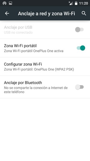 El teléfono ha sido configurado para su uso como módem