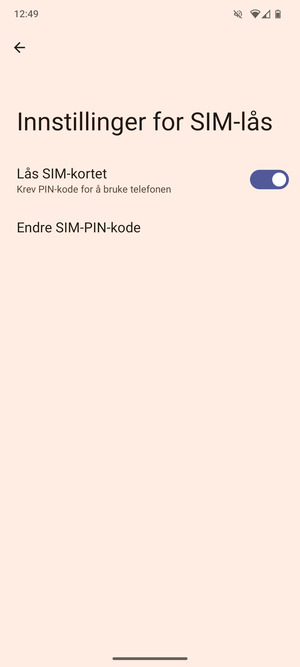 Velg  Endre SIM-PIN-kode