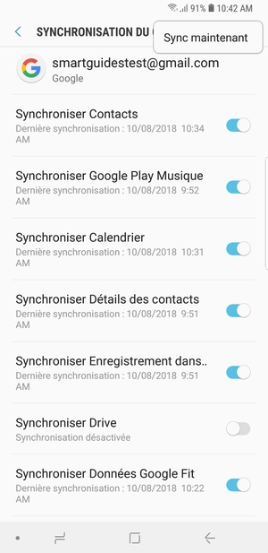 Sélectionnez Sync maintenant