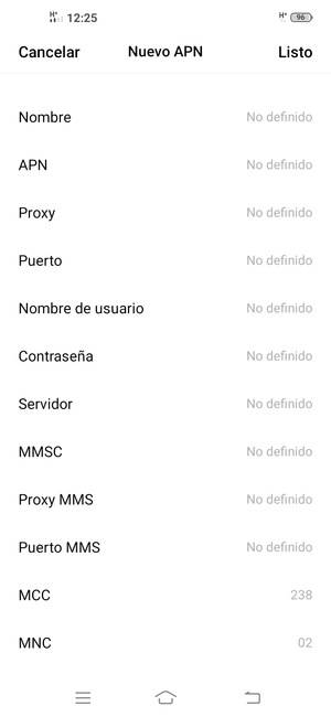 Introduzca la información de Internet