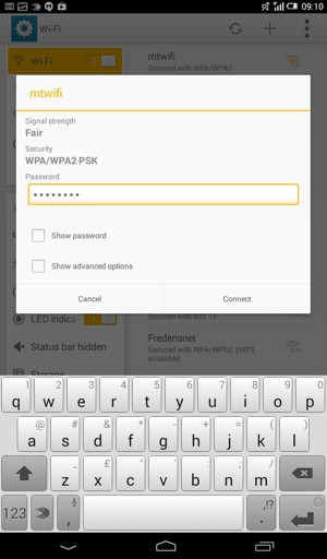Enter the Wi-Fi password and select Connect
