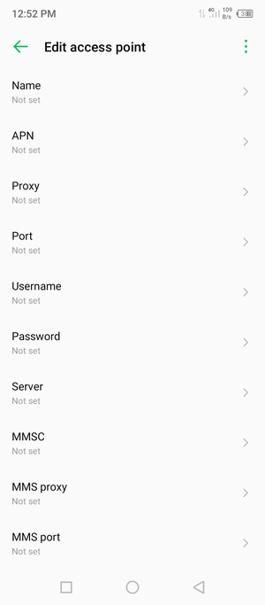 Enter MMS information