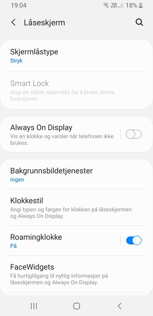 Velg Skjermlåstype