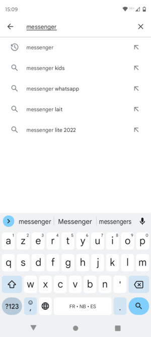 Saisissez le nom de l'appli et sélectionnez Rechercher