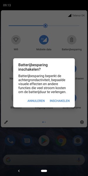 Selecteer INSCHAKELEN
