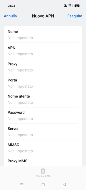 Inserisci informazioni MMS
