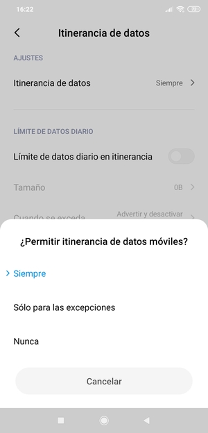 Seleccione la opción deseada