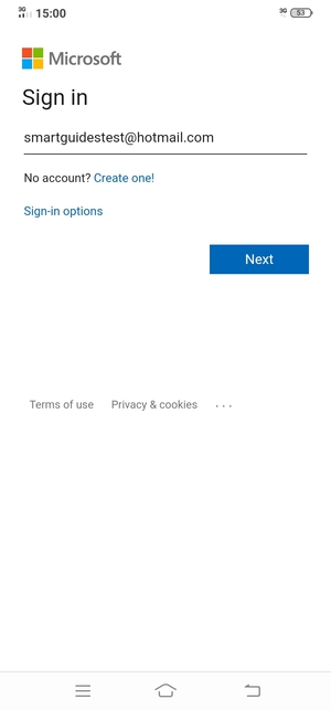 Enter your Email address and select Next