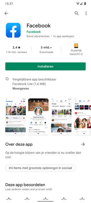 Selecteer Installeren
