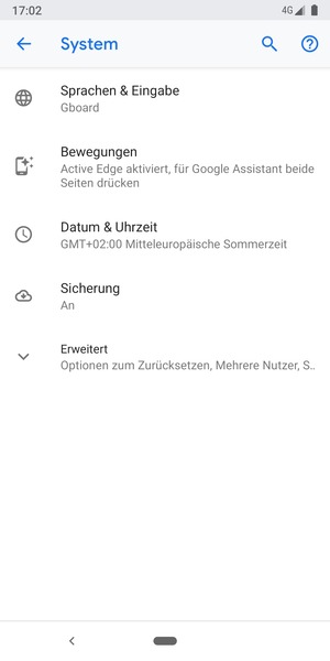 Wählen Sie Erweitert