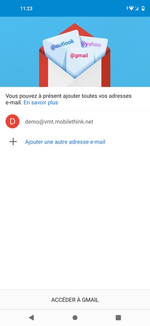 Sélectionnez ACCÉDER À GMAIL