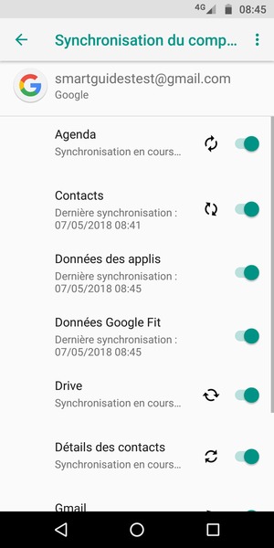 Vos informations seront synchronisées