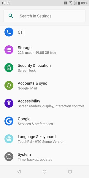 Scroll to and select System