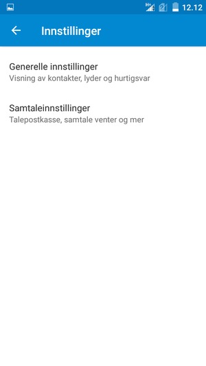 Velg Samtaleinnstillinger