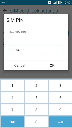 Enter your New SIM PIN and select OK