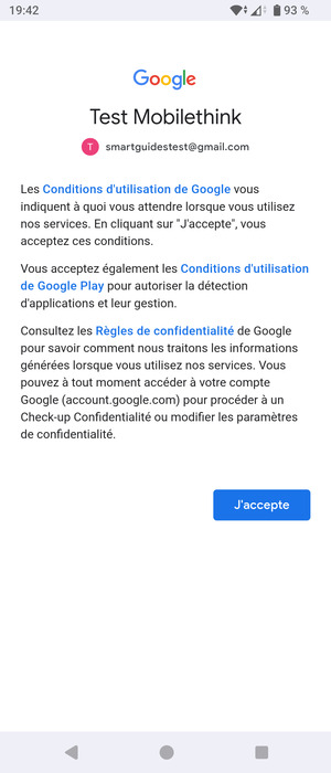 Sélectionnez J'accepte